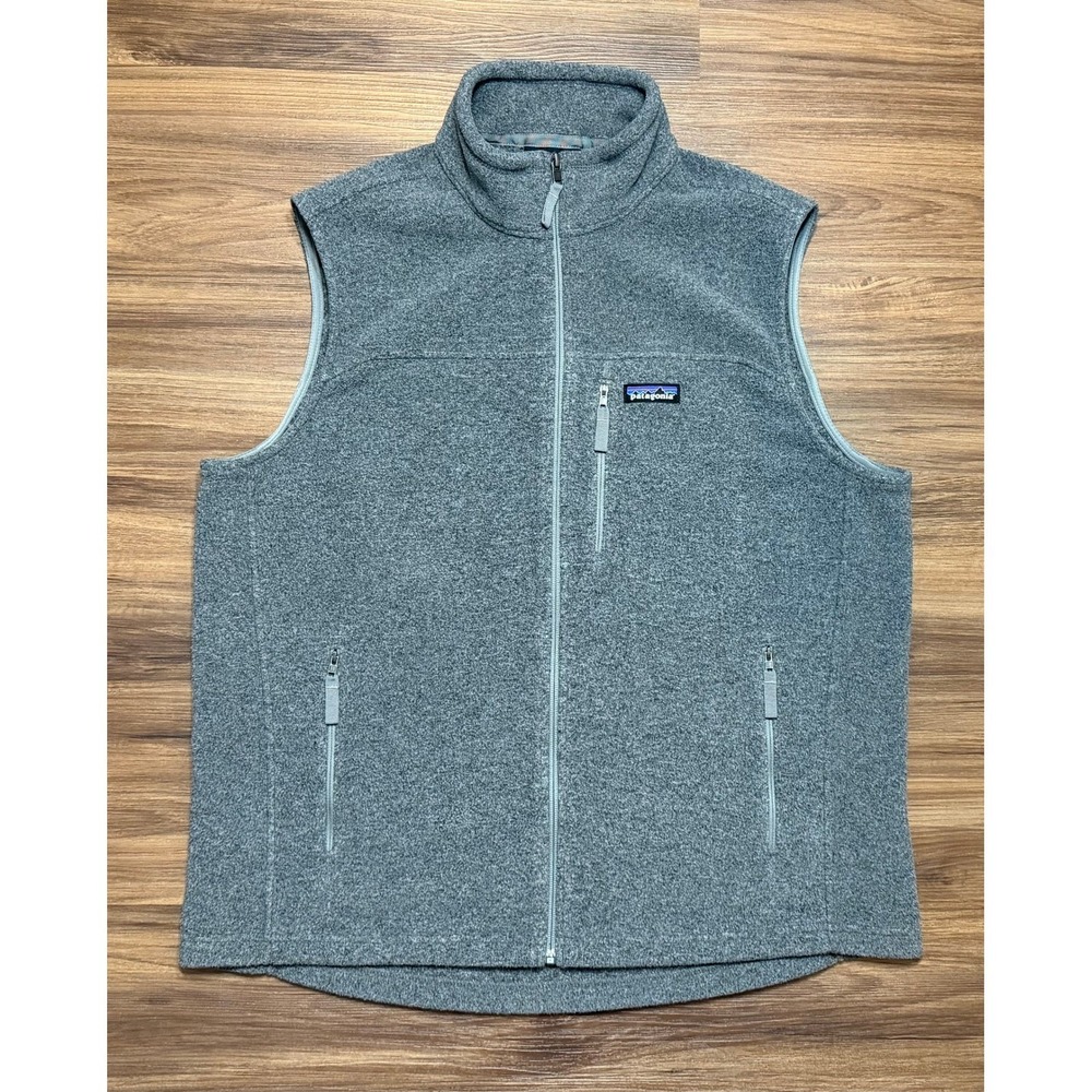 Patagonia Synchilla Fleece Vest Mens Gray Full Zip Sleeveless Jacket Sz L